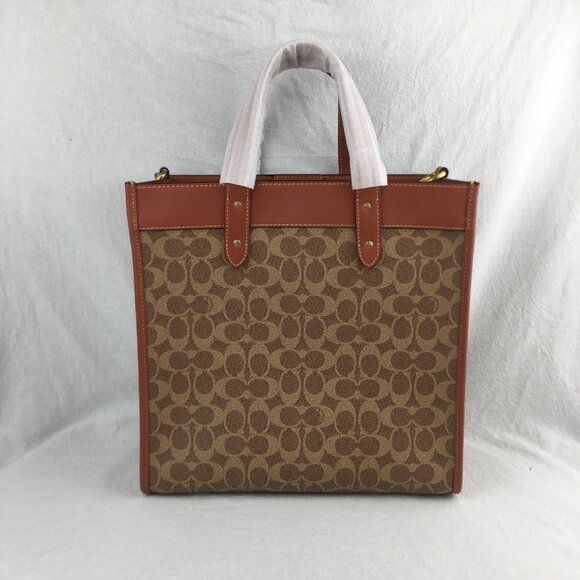 Coach Field Tote In Signature Canvas With Patches - Picture 6 of 11